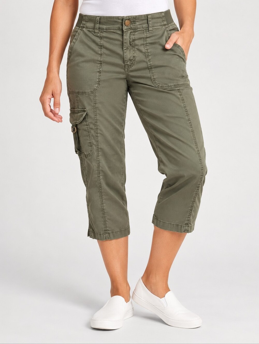 Sonoma Goods for Life Olive Green Cargo Capri Pants — Size 16P